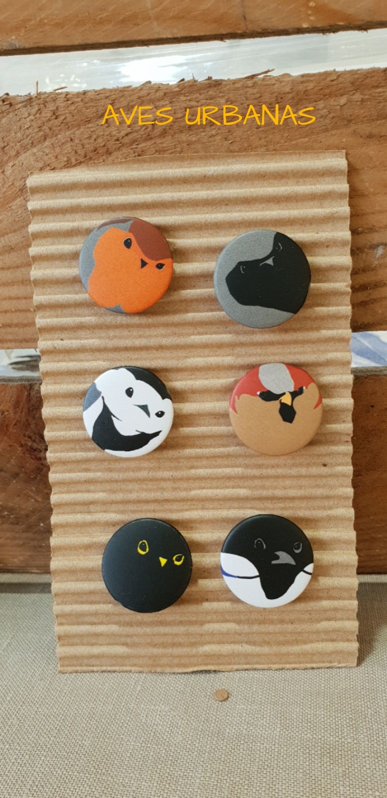 Lote 6 chapitas Aves urbanas